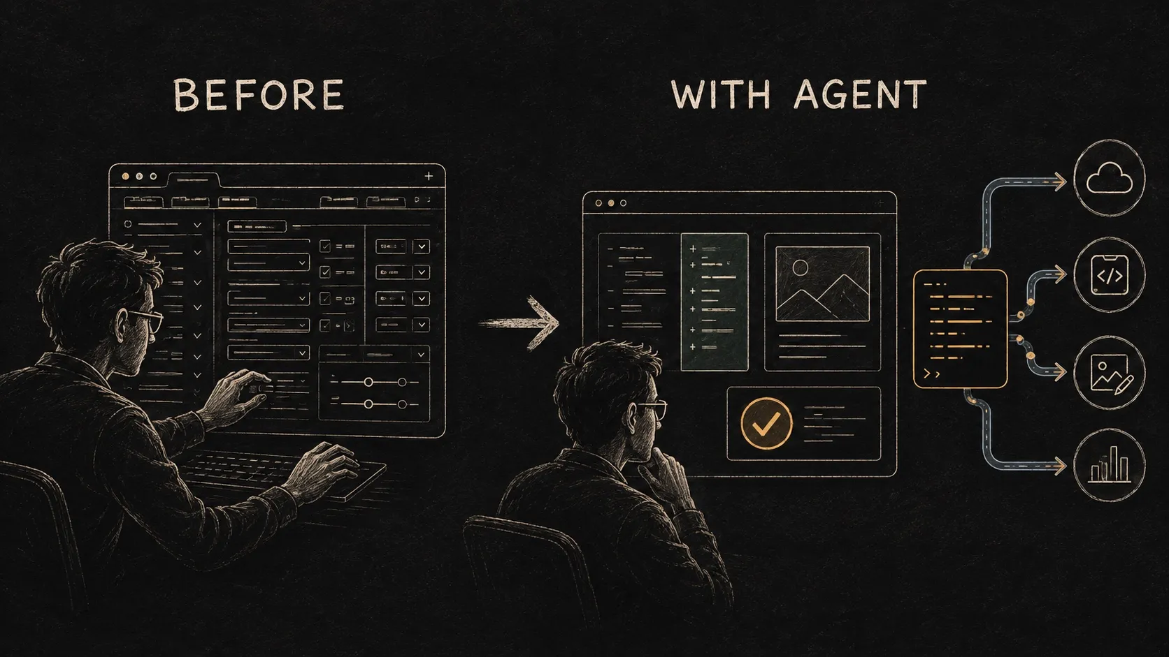 The role of the software interface shifts from containing every operation to helping people understand, review, and approve agent actions.