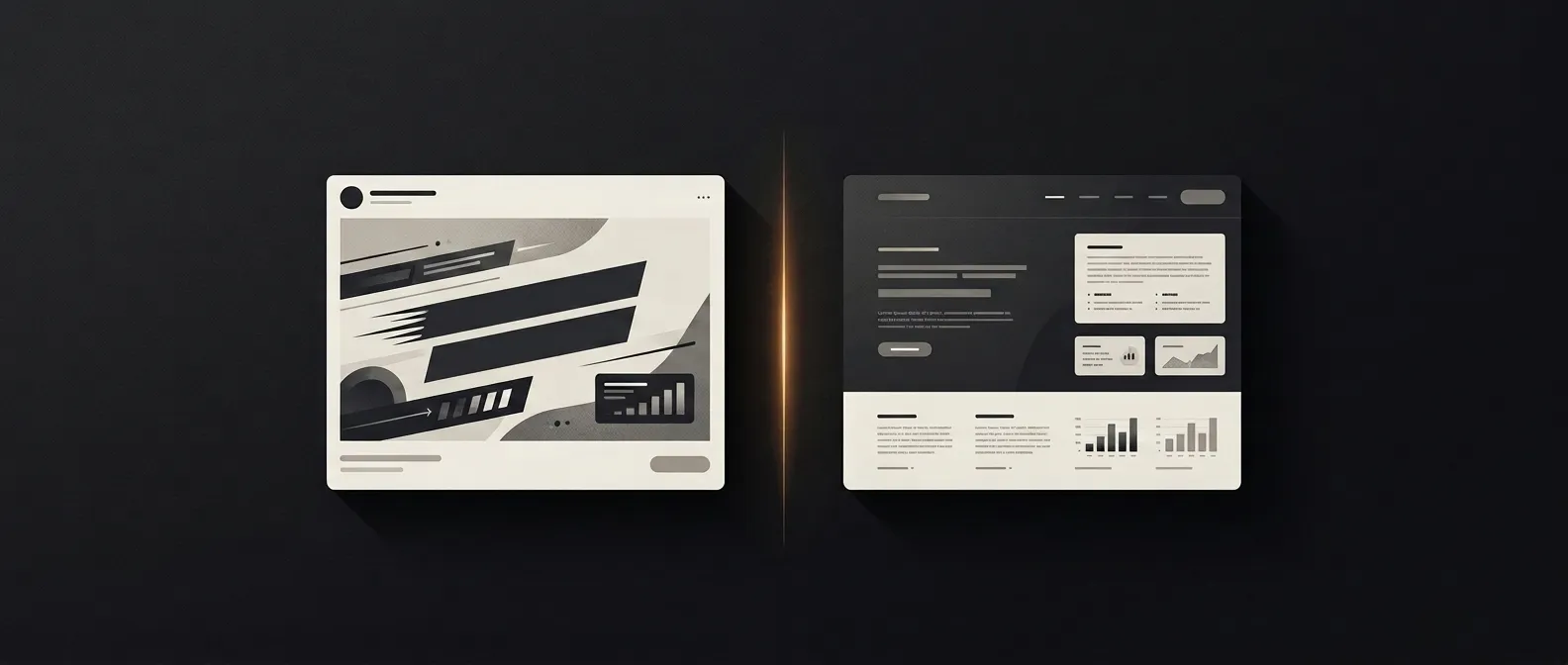 An ad and a landing page side by side. Both statements are true. The visitor feels the gap anyway.