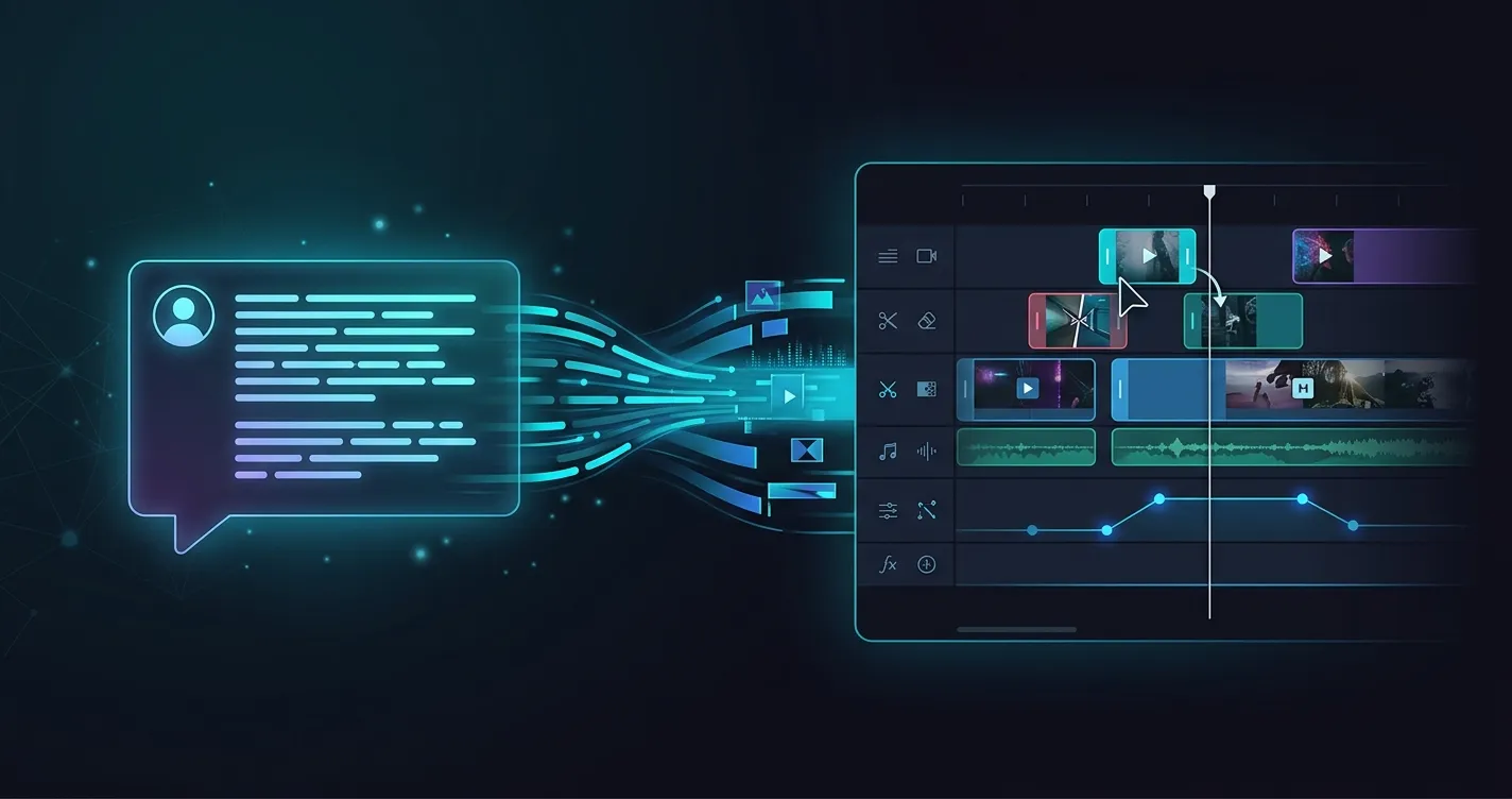 Natural language instructions transforming into video timeline editing operations